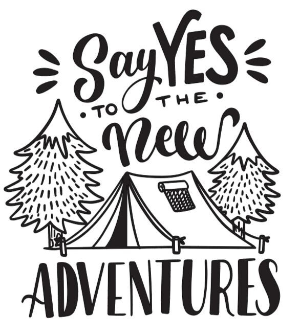 Say yes to the New Adventure Decal Truck Camper RV Tumbler Sticker camping Fire