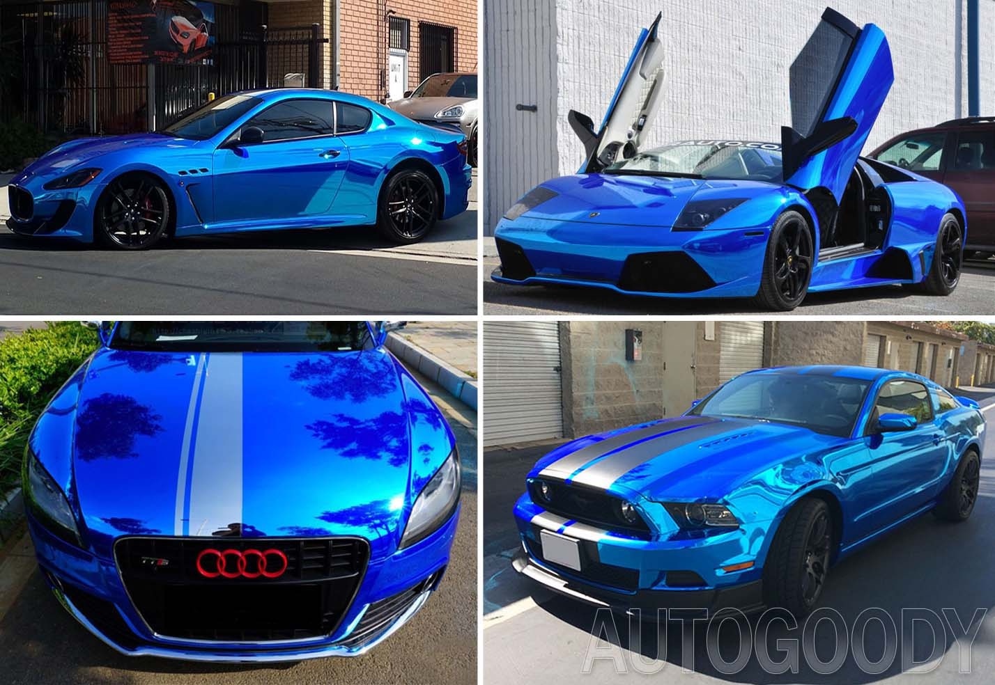 24″ x 60″ Blue Chrome Mirror Vinyl Film Wrap Sticker Decal Stretchable 2ft x 5ft
