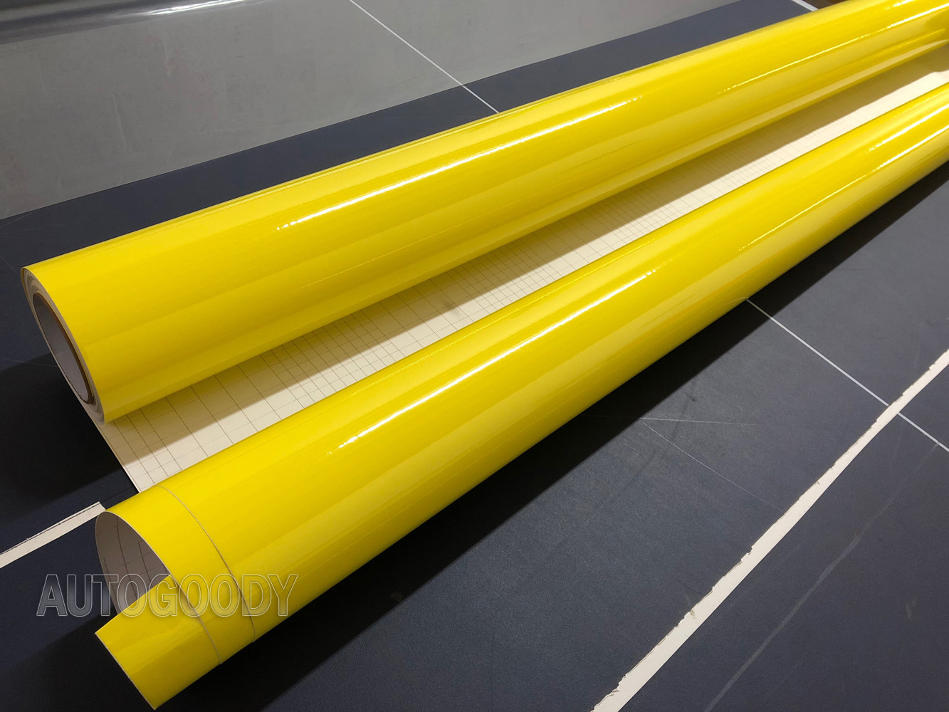 360″ x 60″ Super Gloss Yellow Vinyl Film Wrap Sticker Air Bubble Free 30ft x 5ft