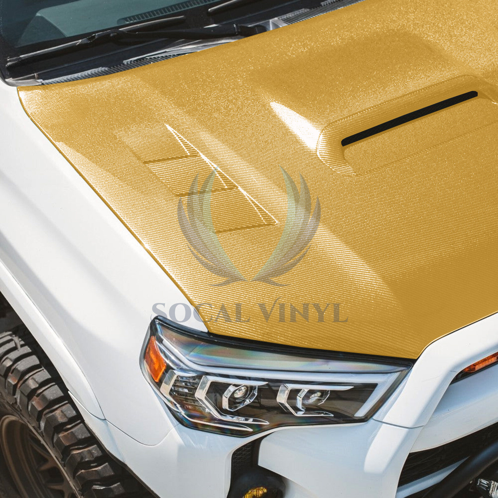 5D Carbon Fiber Gold High Gloss Glossy Auto Vinyl Wrap Sticker Decal Sheet Film