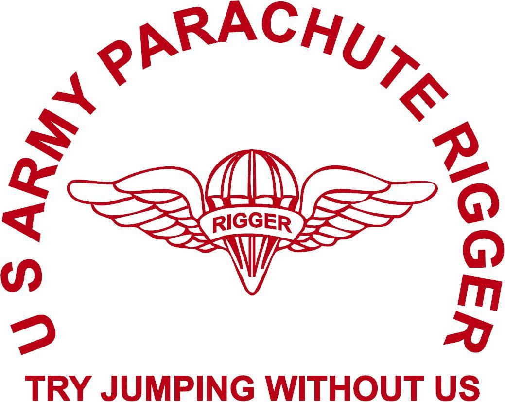 U.S. Army Parachute Rigger 3 Mil Vinyl Sticker for Car or Truck Window