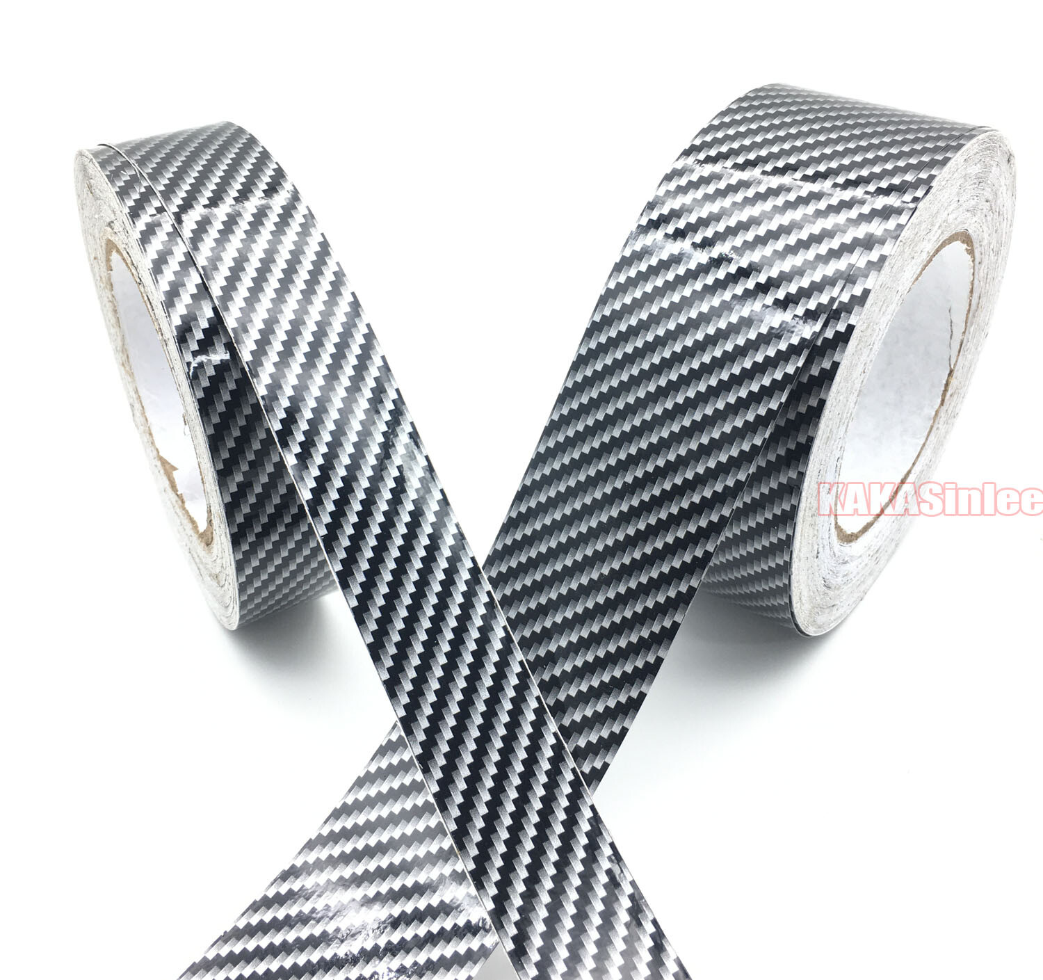 2in W Tape 2D 3D 4D 5D Texture Carbon Fiber Vinyl Wrap Car Sticker Strips Black