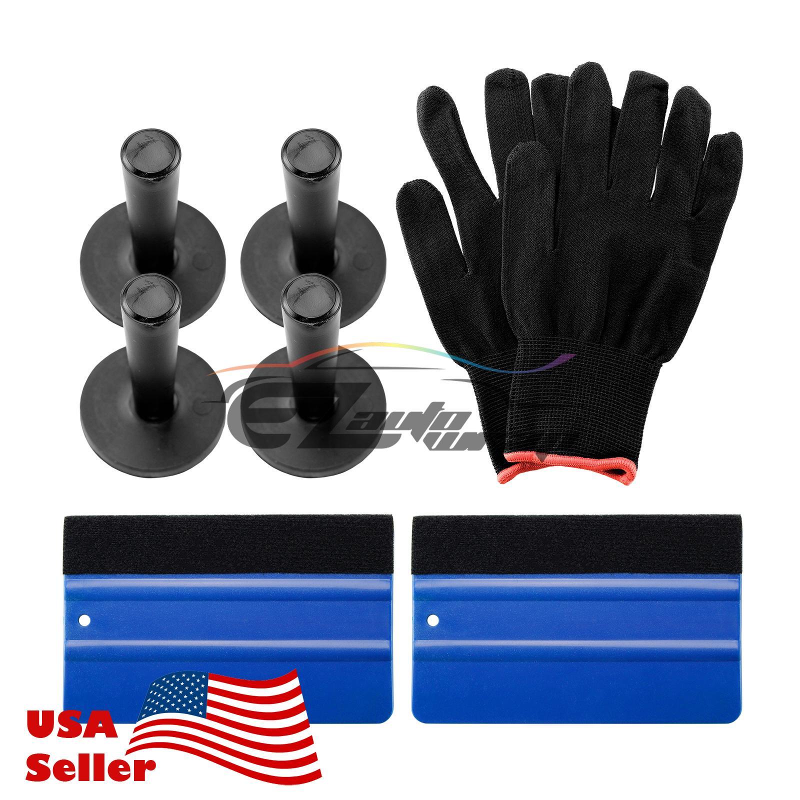 Eco Vehicle Wrap Vinyl Tools Kit Felt Squeegee Razor Wrapping Gloves 4 Magnets