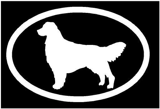 WHITE Vinyl Decal – Golden Retriever euro dog puppy love cute sticker fun