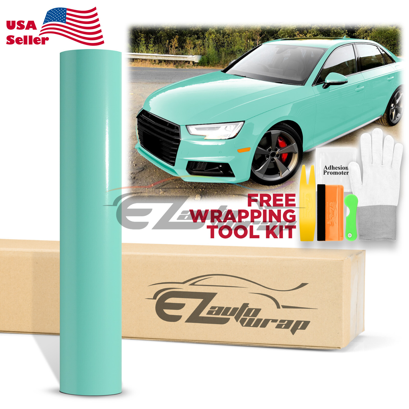 Gloss Glossy Teal Car Vinyl Wrap Sticker Decal Film Air Release Bubble Free