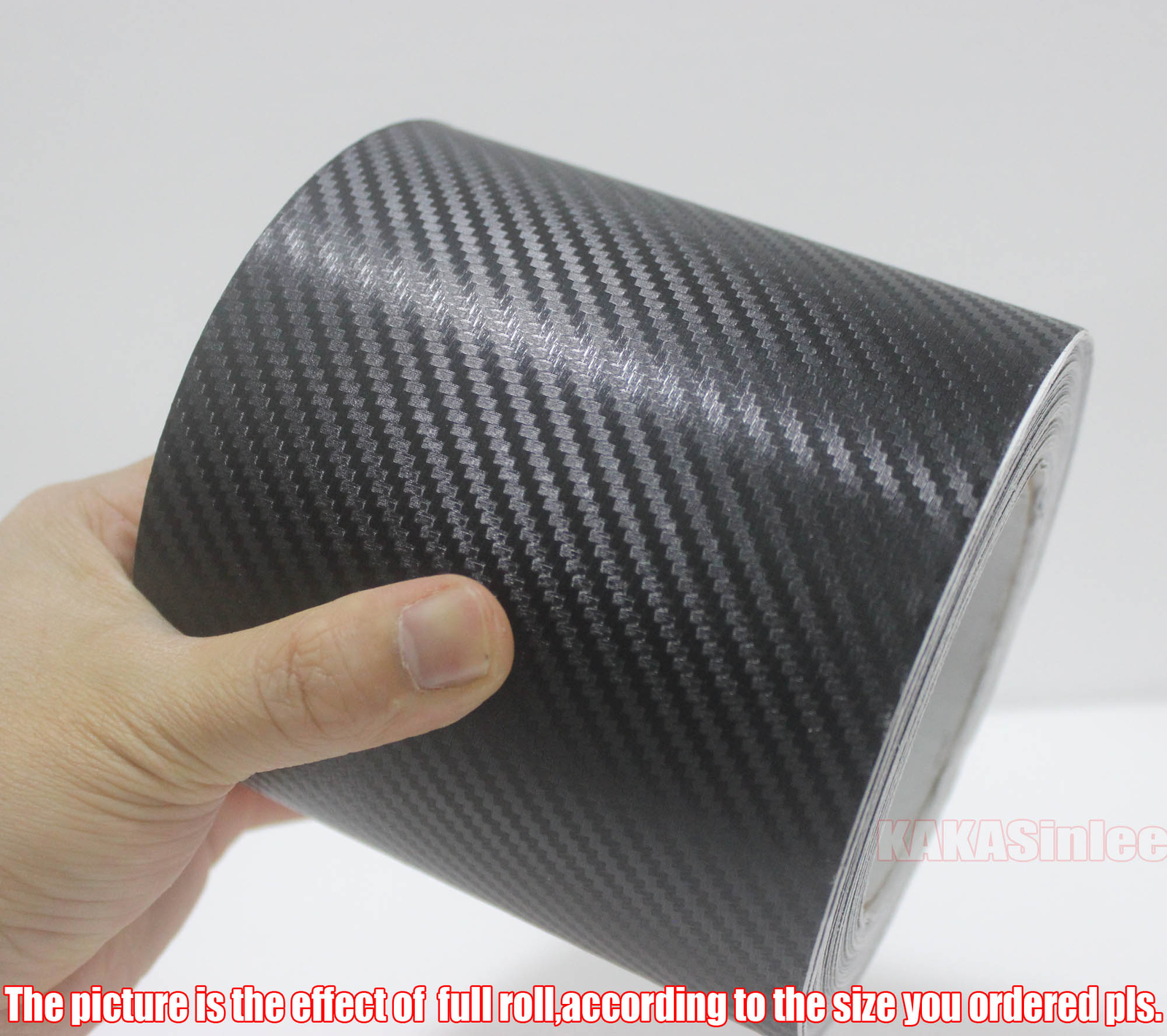 4″ Wide / Stretch Black 3D Carbon Fiber Texture Vinyl Tape Wrap Sticker Film HD