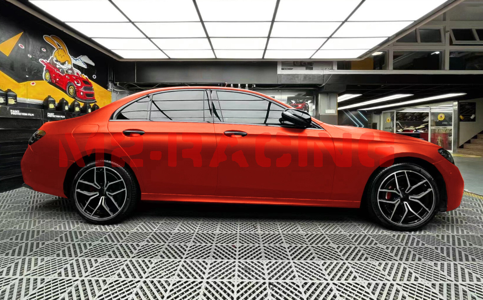 【Satin Chrome】 Red Matte Metallic Car Vinyl Wrap Sticker Air Release Free Sheet