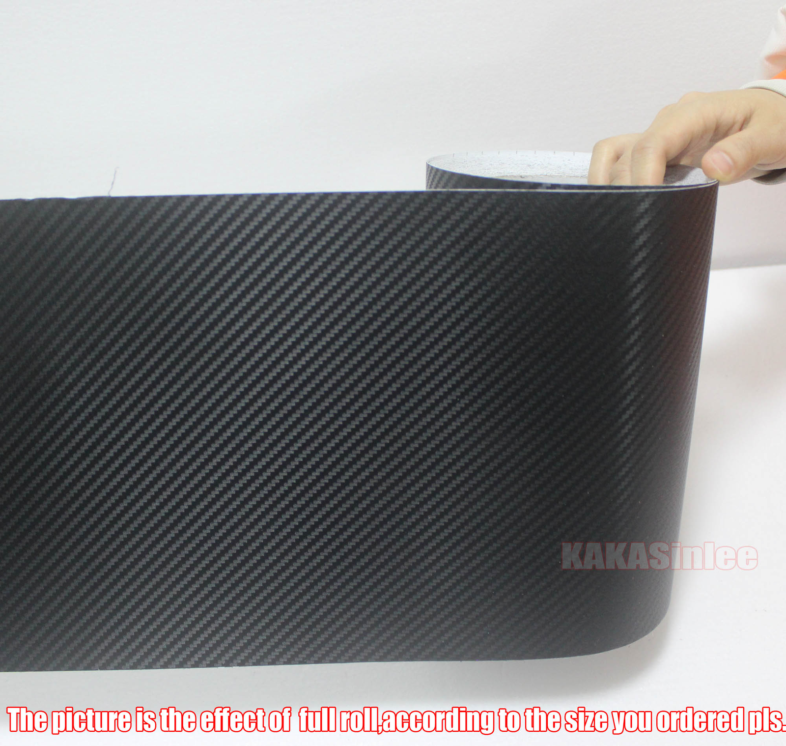 Adhesive Black 3D Car Texture Carbon Fiber Vinyl Wrap Sticker Sheet Strips 12″ W