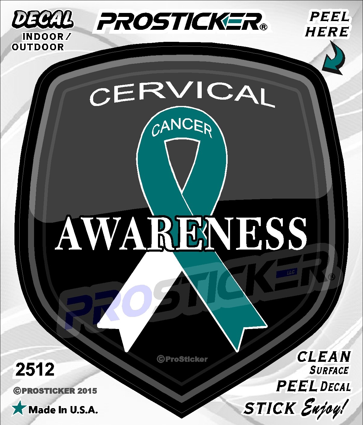 ProSticker 2512 (One) 4″ Cancer Awareness Series “Cervical” Decal Sticker
