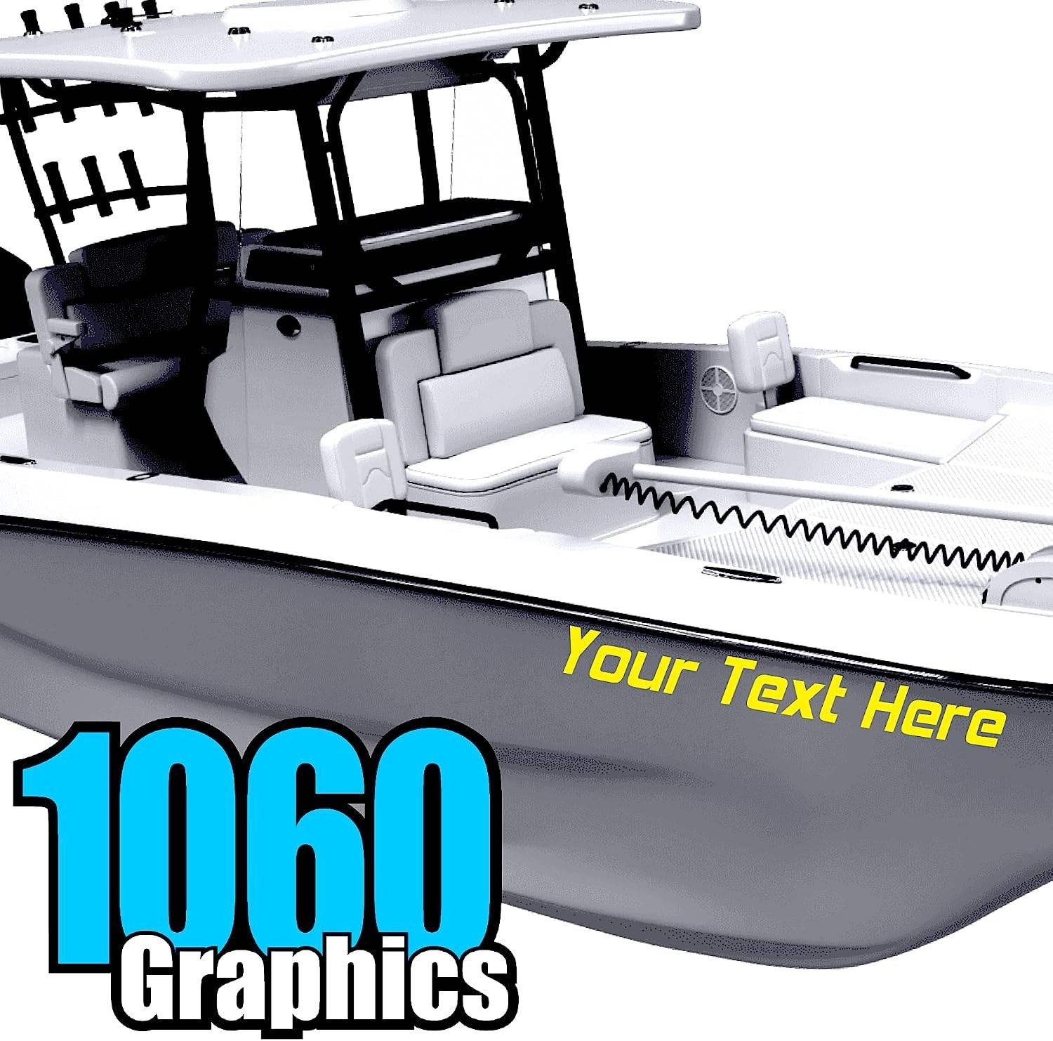 Custom Vinyl Boat Numbers & Letters Two Decals Marine Lettering Stickers