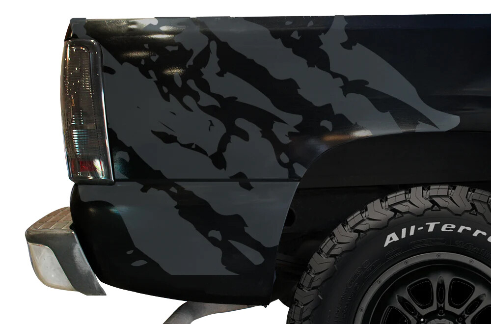 Fit For Chevrolet Silverado Car Sticker Distorted Stripe Graphics Trunk Decals