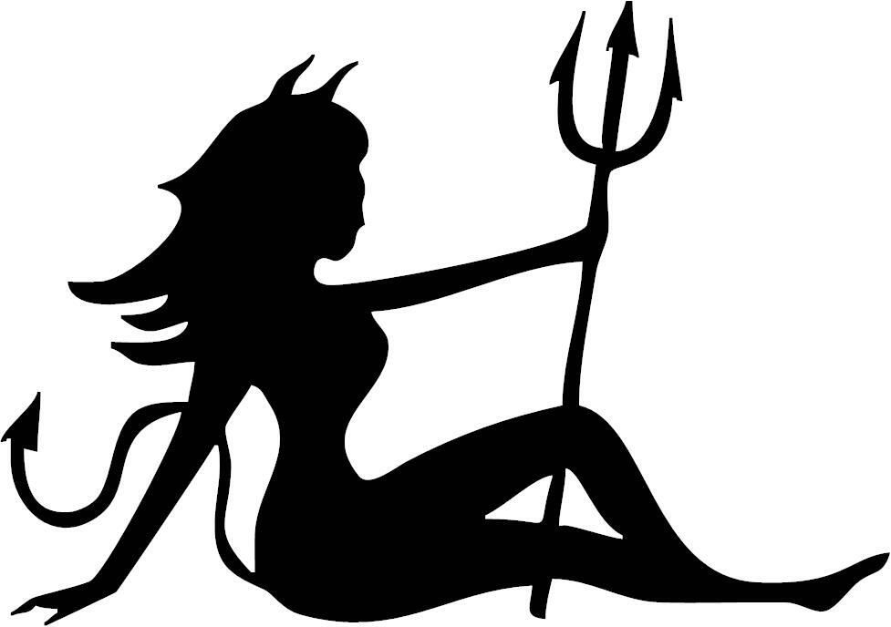 Lady Devil 3 Mil Vinyl Sticker for a Car or Truck Window