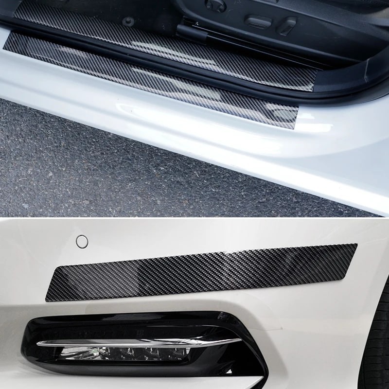 Car Door Bumper Sill Protective Film Carbon Fiber Scratch Guard Strip