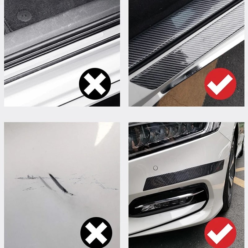 Car Door Bumper Sill Protective Film Carbon Fiber Scratch Guard Strip