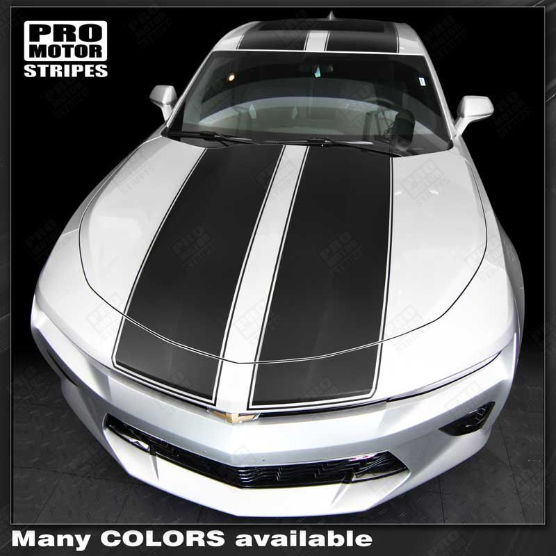 Chevrolet Camaro 2016-2018 Top Double Stripes with Pinstripes (Choose Color)