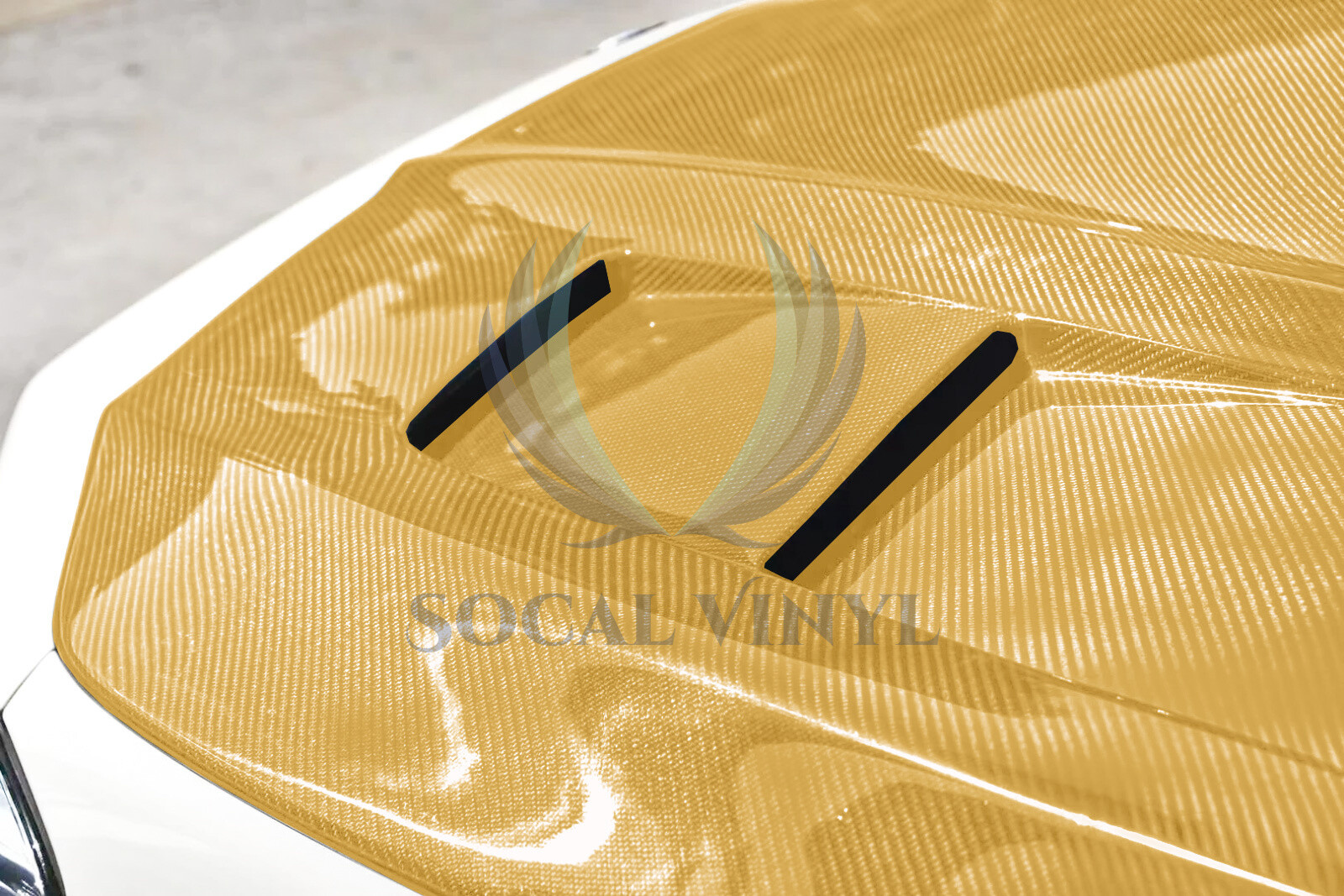 5D Carbon Fiber Gold High Gloss Glossy Auto Vinyl Wrap Sticker Decal Sheet Film