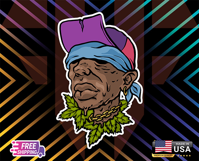 BLIND CANABISTICKER DECAL,LAPTOP,WALL,WINDOW,ETC,6YEARS R+LAMINATED +FREESTICKER