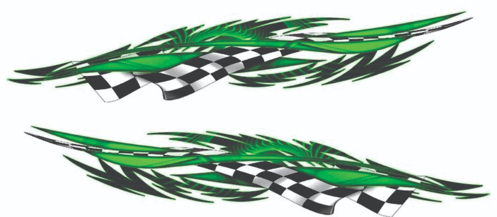 50″ Set Vinyl Boat Car Truck Auto Graphics Racing Flag Flames Decals Stickers