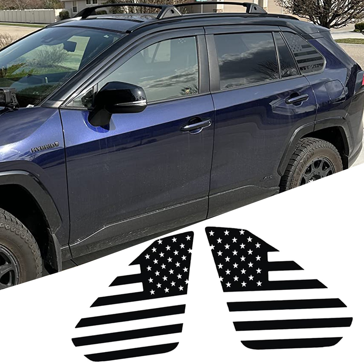 Precut American Flag Vinyl Decal Wrap Cover For Toyota Rav4 2019-2025 Accessory