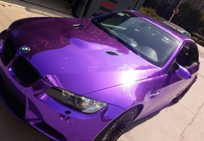 24″ x 60″ Purple Chrome Mirror Vinyl Film Wrap Sticker Stretchable 2ft x 5ft