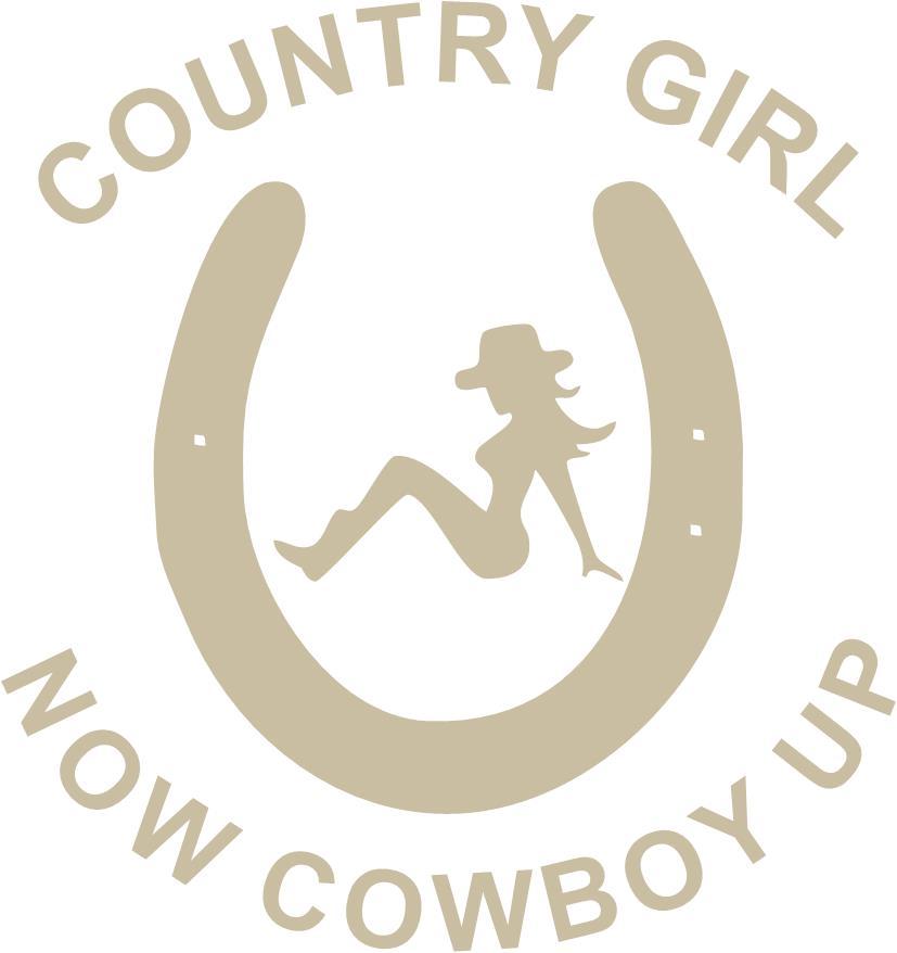 “COUNTRY GIRL NOW COWBOY UP” 3 Mil Vinyl Sticker for Car or Truck Window
