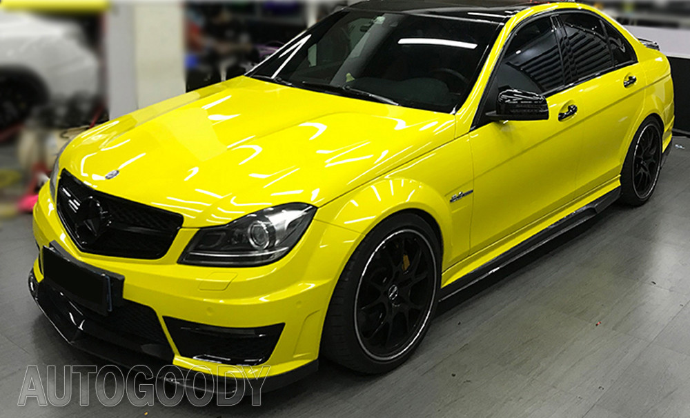 360″ x 60″ Super Gloss Yellow Vinyl Film Wrap Sticker Air Bubble Free 30ft x 5ft
