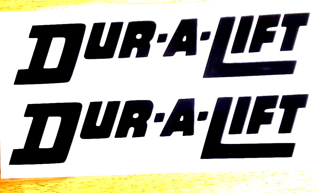 Dur-a-Lift duralift DECALS STICKERS 11×2.25 PAIR GLOSS Black FAST USA