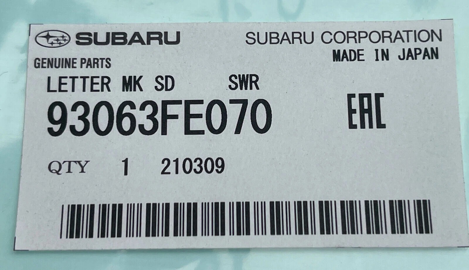 Subaru Impreza STi Left & Right door Decals blue & yellow 93063FE060 93063FE070