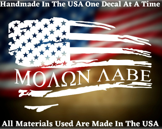 MOLON LABE Distressed Flag 2nd Amendment Vinyl Decal Bumper Sticker USA Seller
