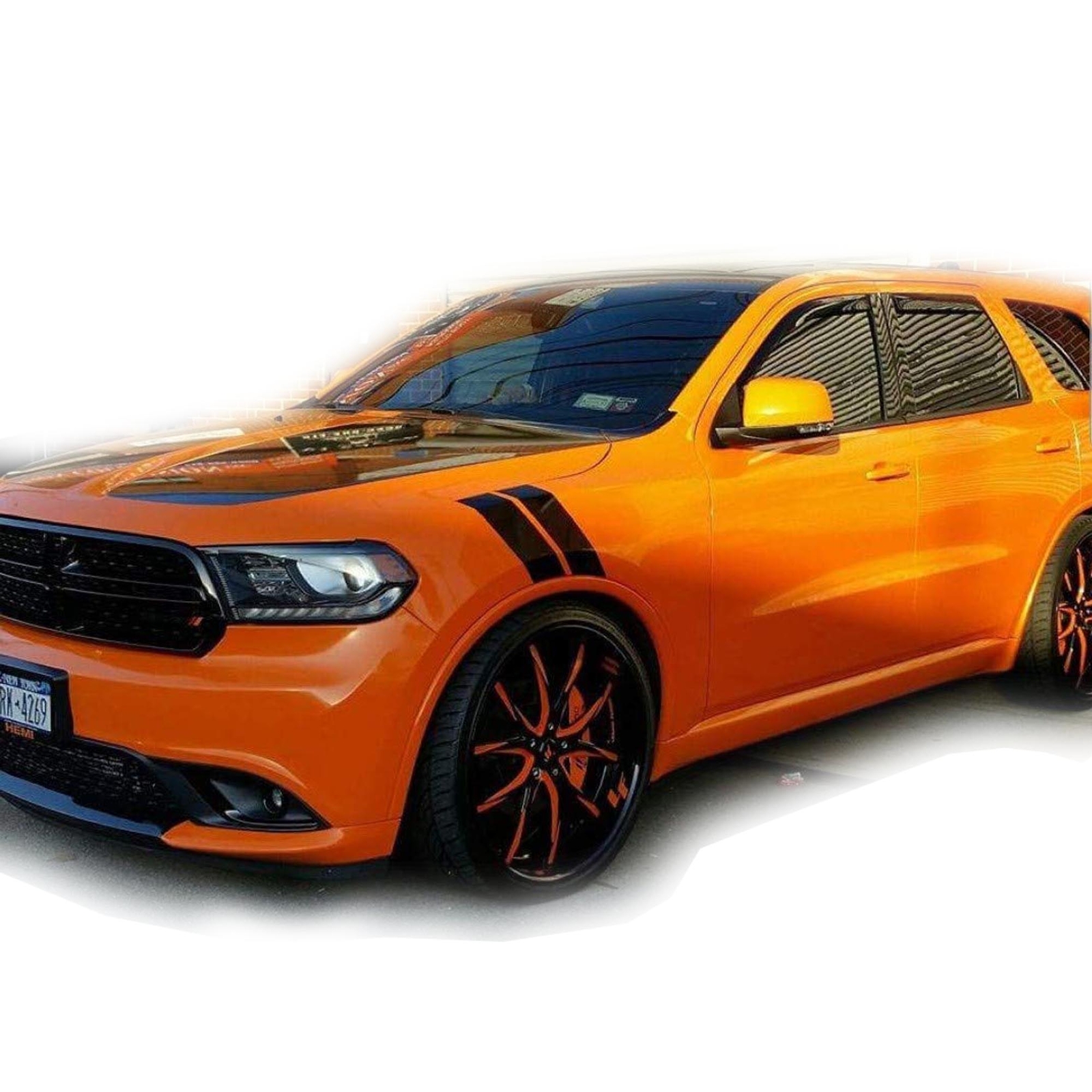 4pcs Matte Black Universal Car Hood Fender Racing Stripe Hash Mark Vinyl Decal