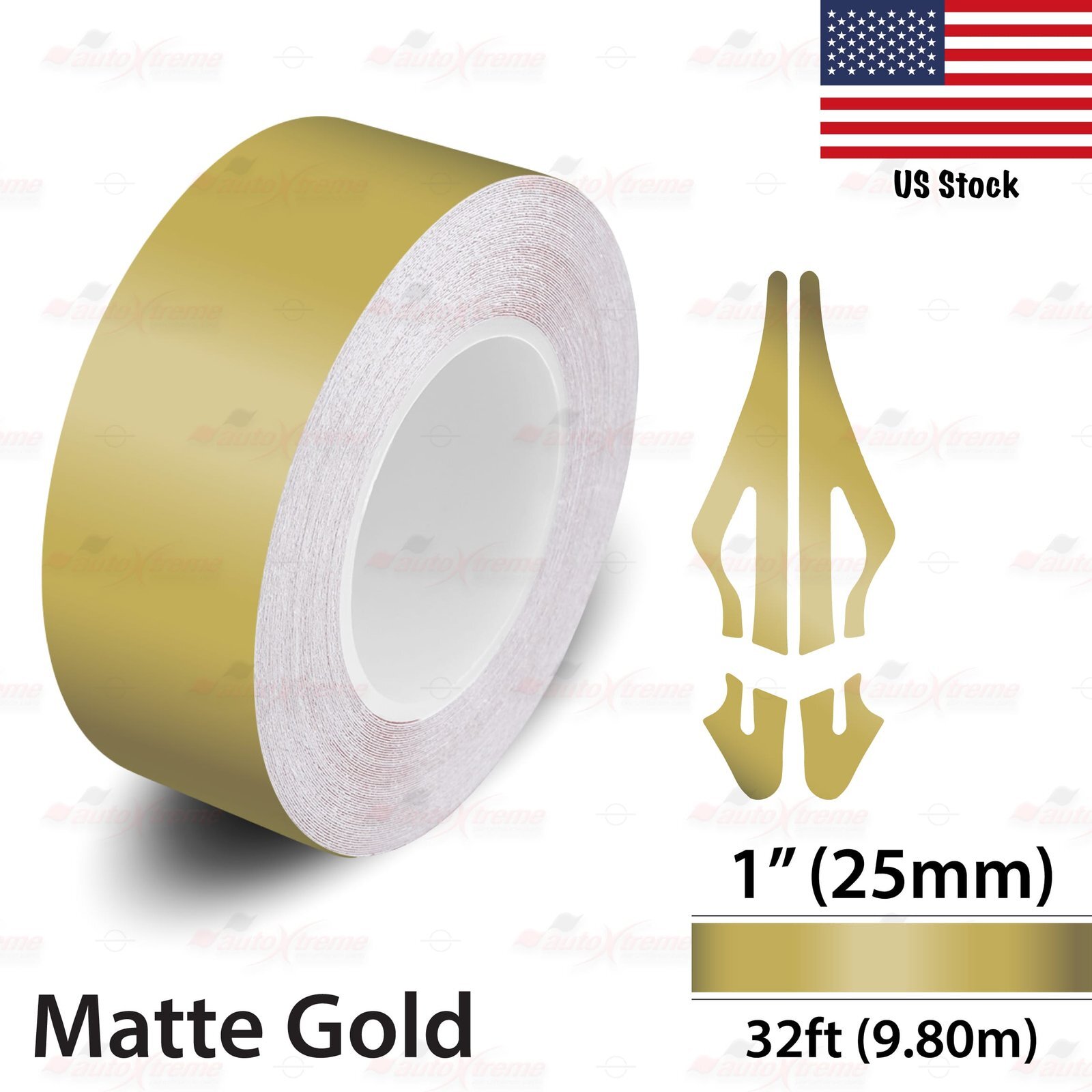 1″ Vinyl Pinstriping Pin Stripe Car Styling Tape Decal Sticker 25mm MATTE GOLD