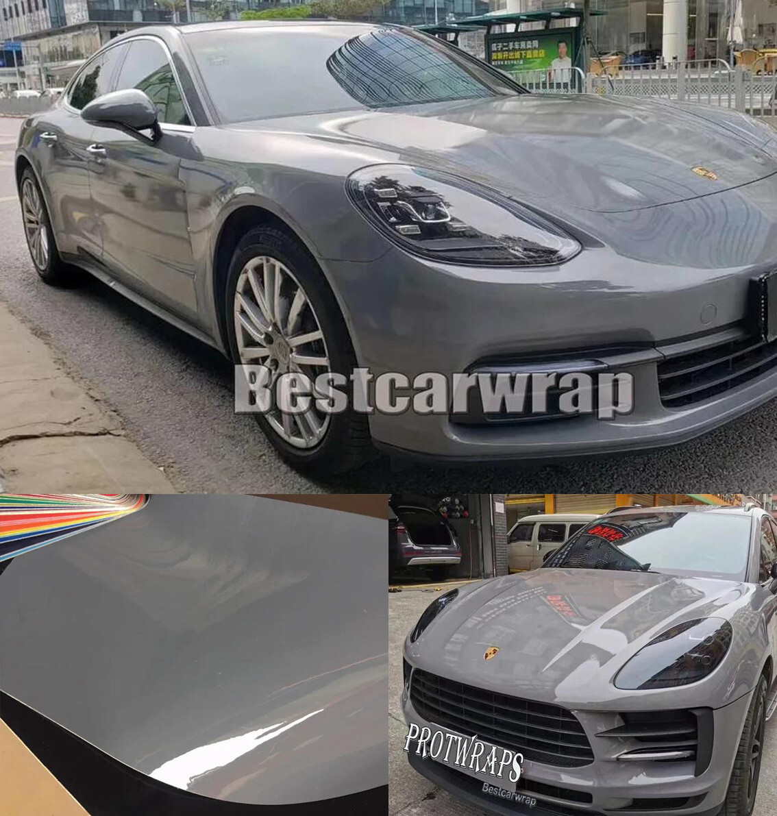 65FT x 5FT Ultra Gloss Glossy Nardo Grey Vinyl Film Car Wrap Sticker Bubble Free