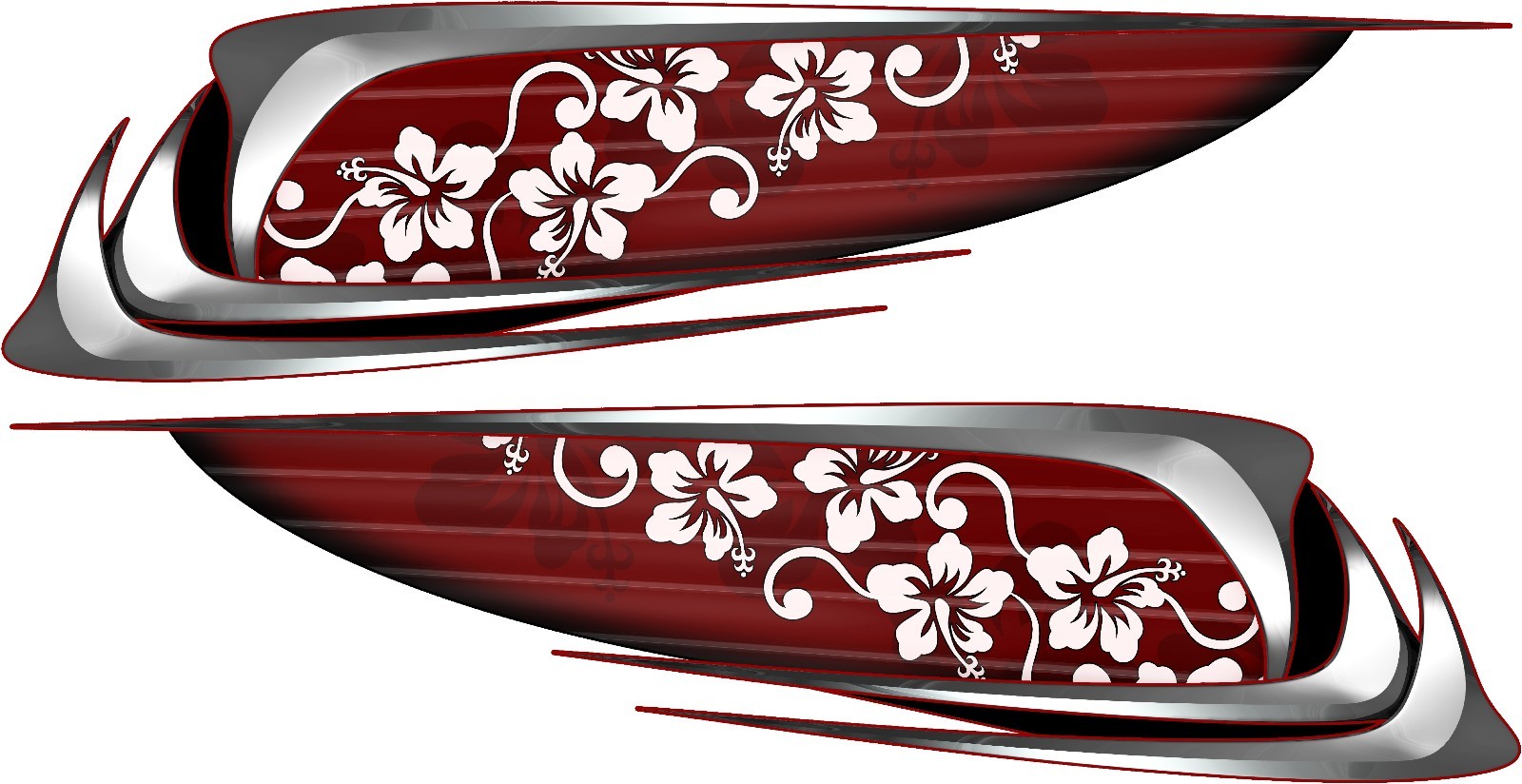 50″ VINYL Car Vehicle Truck Boat Stickers Graphics Hibiscus Beach Surfing Decals