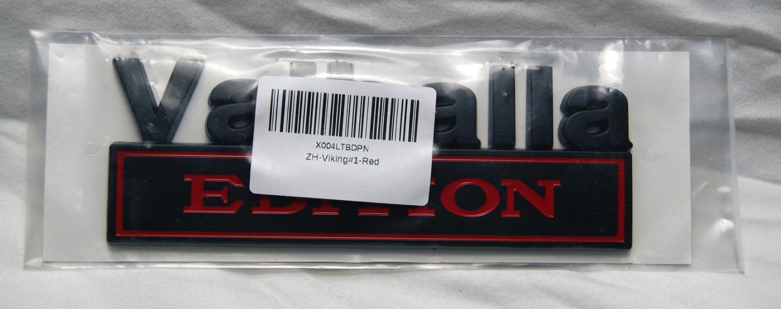 Valhalla Edition Emblem 3D Fender Badge Decal Bumper black w/ red
