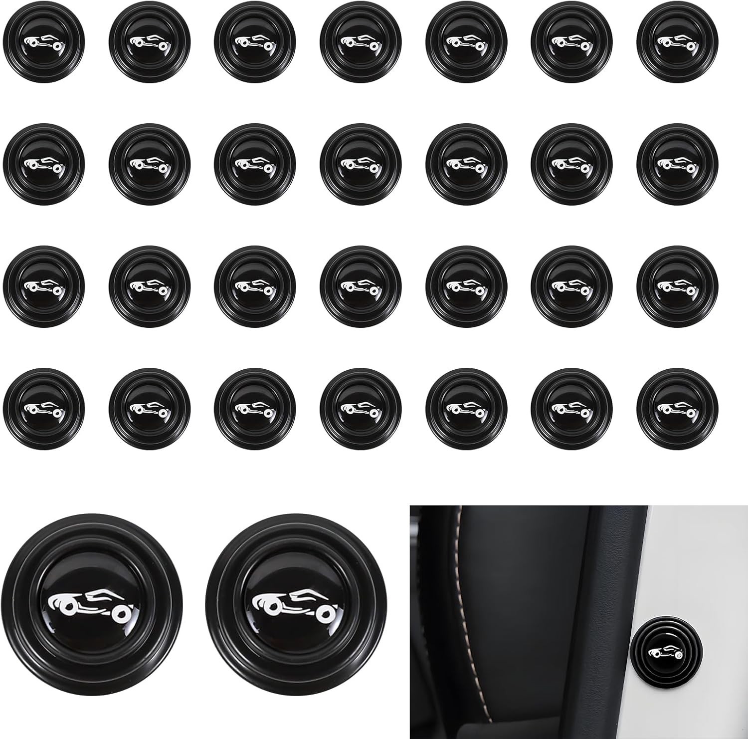30PCS Universal Car Door Shock Absorber Silicone Anti Collision Bumper Stickers