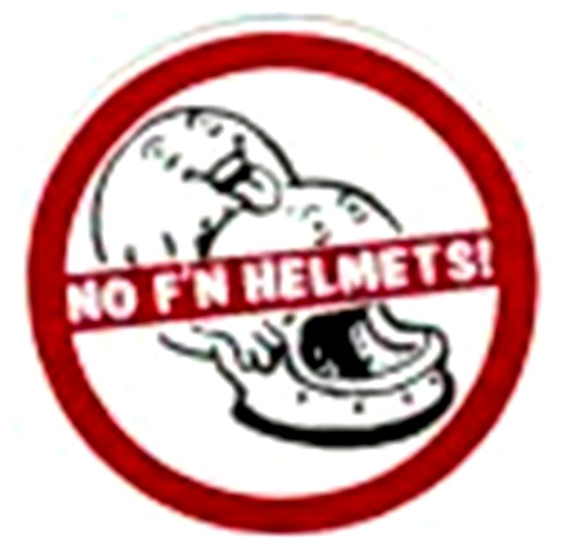 NO F’N HELMETS! HELMET STICKER