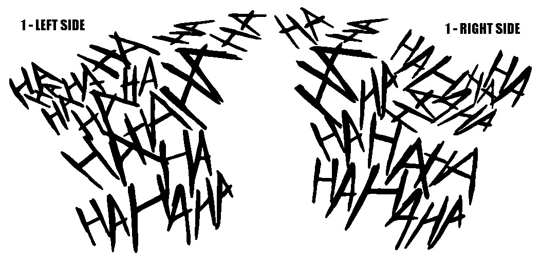 HaHaHa Decal Left Right Set Sticker Ha Ha Ha Vinyl Joker UTV car window tumbler