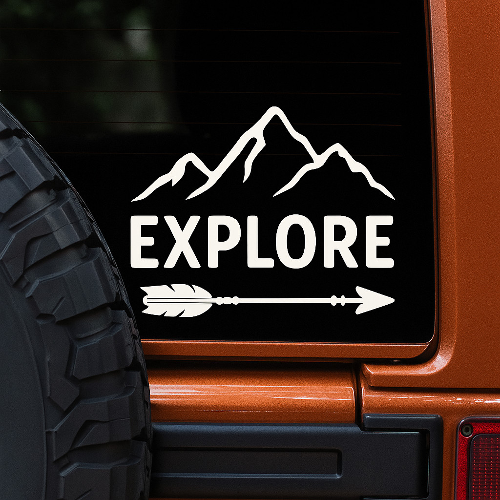 Explore Off Road Peel & Stick Vinyl Decals Stickers Car Truck Vinyl Wrap Film