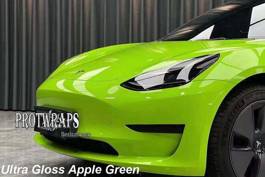 50FT x 5FT Premium Ultra Gloss Glossy Vinyl Car Wrap Film Sticker Apple Green