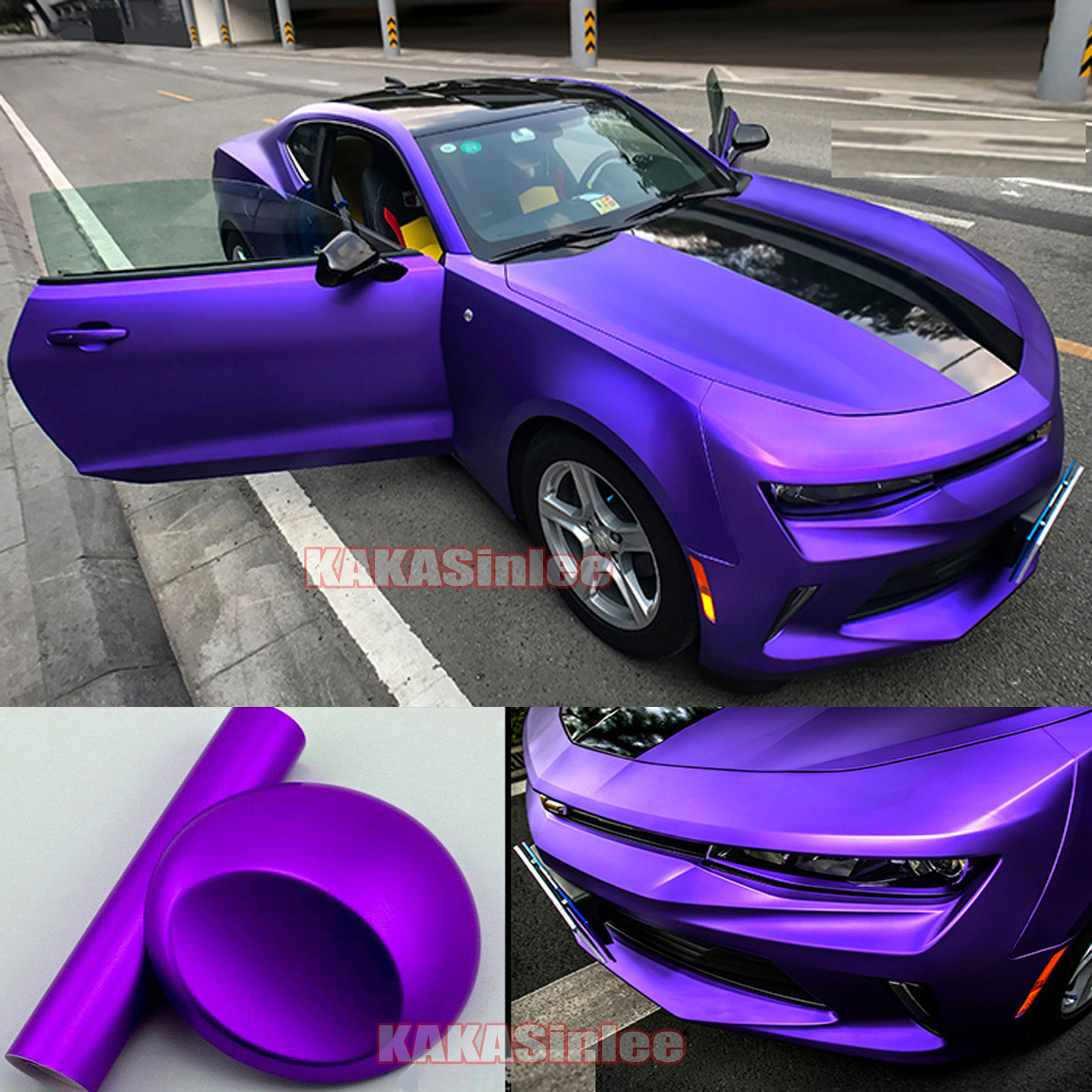 Stretch Car Satin Matte Chrome Metallic Vinyl Wrap Sticker Decal Strip Decors US