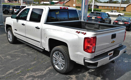 (2x) 2018 4×4 Decals F18 stickers Parts Chevy Silverado GMC Sierra Bed FG4Y0