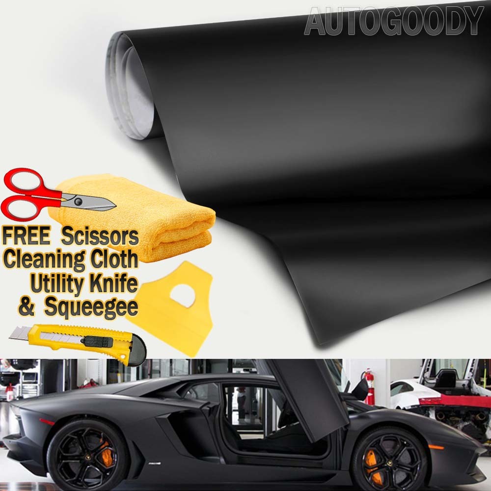 108″x60″ Matte Flat Black Vinyl Film Wrap Sticker Decal Bubble Free Air Release
