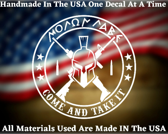 MOLON LABE Come & Take It Vinyl Car Window Decal Bumper Sticker USA Seller