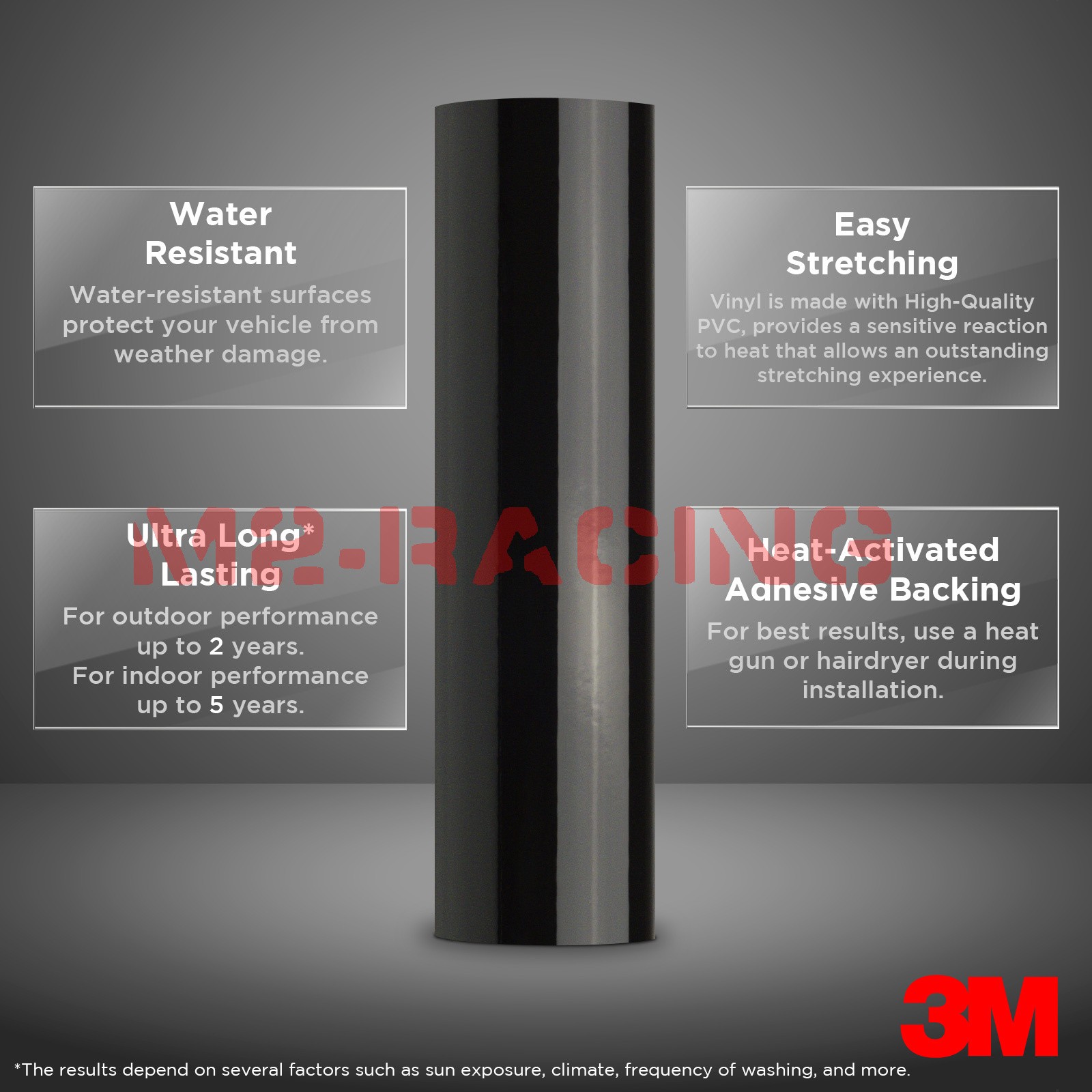 Genuine 3M 2080 Series G12 Gloss Black Vinyl Wrap Vehicle Film Decal Bubble Free