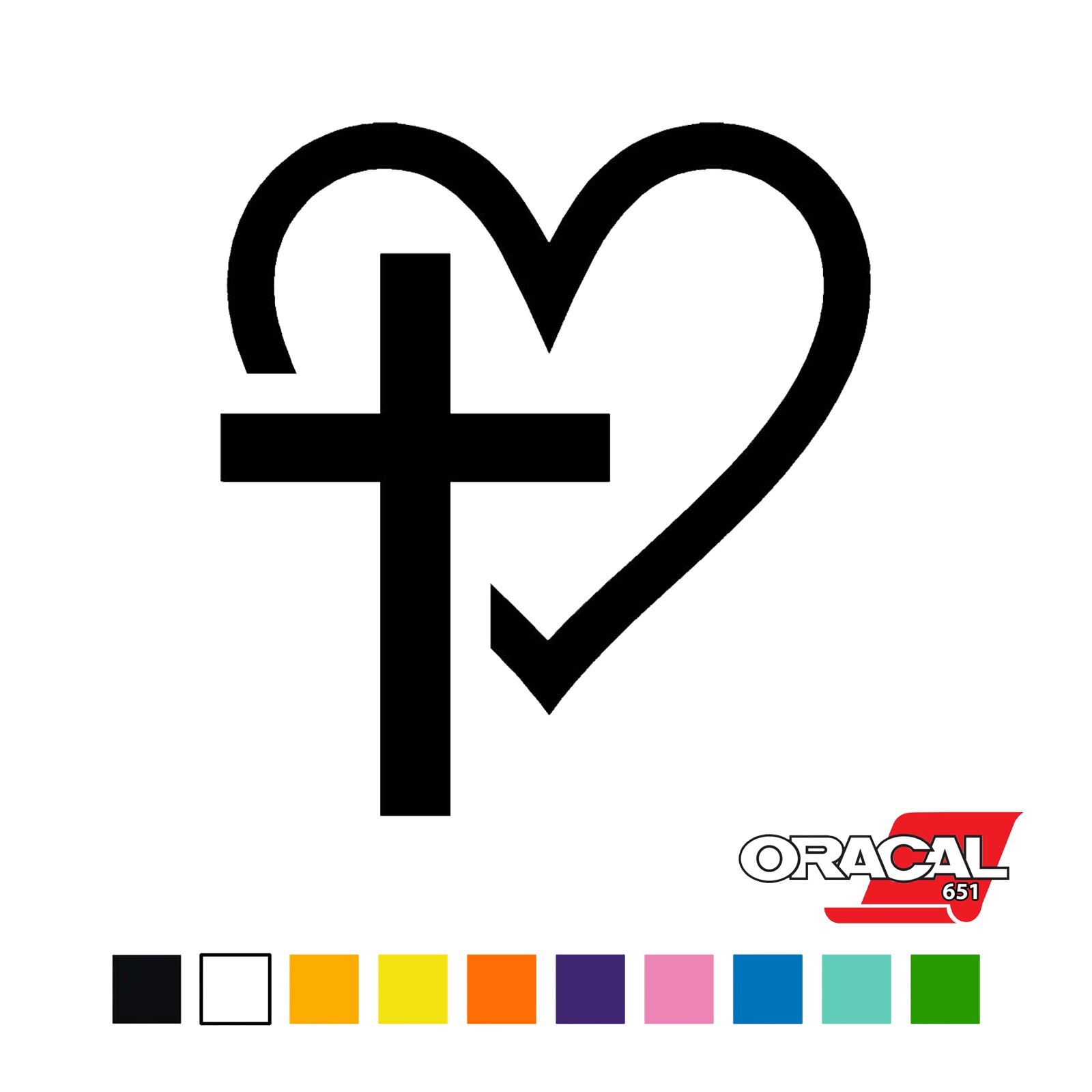 Christian Heart Peel & Stick Vinyl Decal Sticker Car Vinyl Wrap Film