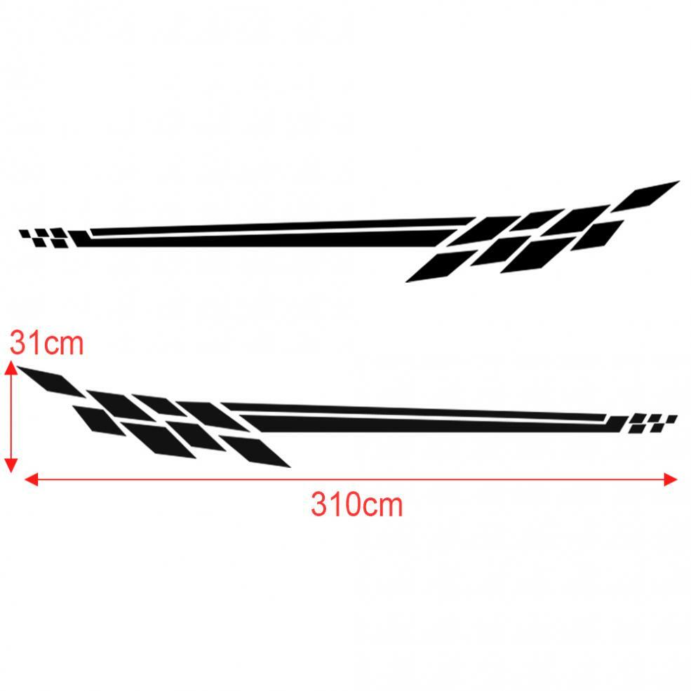 310CM Car Side Body Vinyl Decal Sticker Racing Long Stripe Decals Graphics Decor