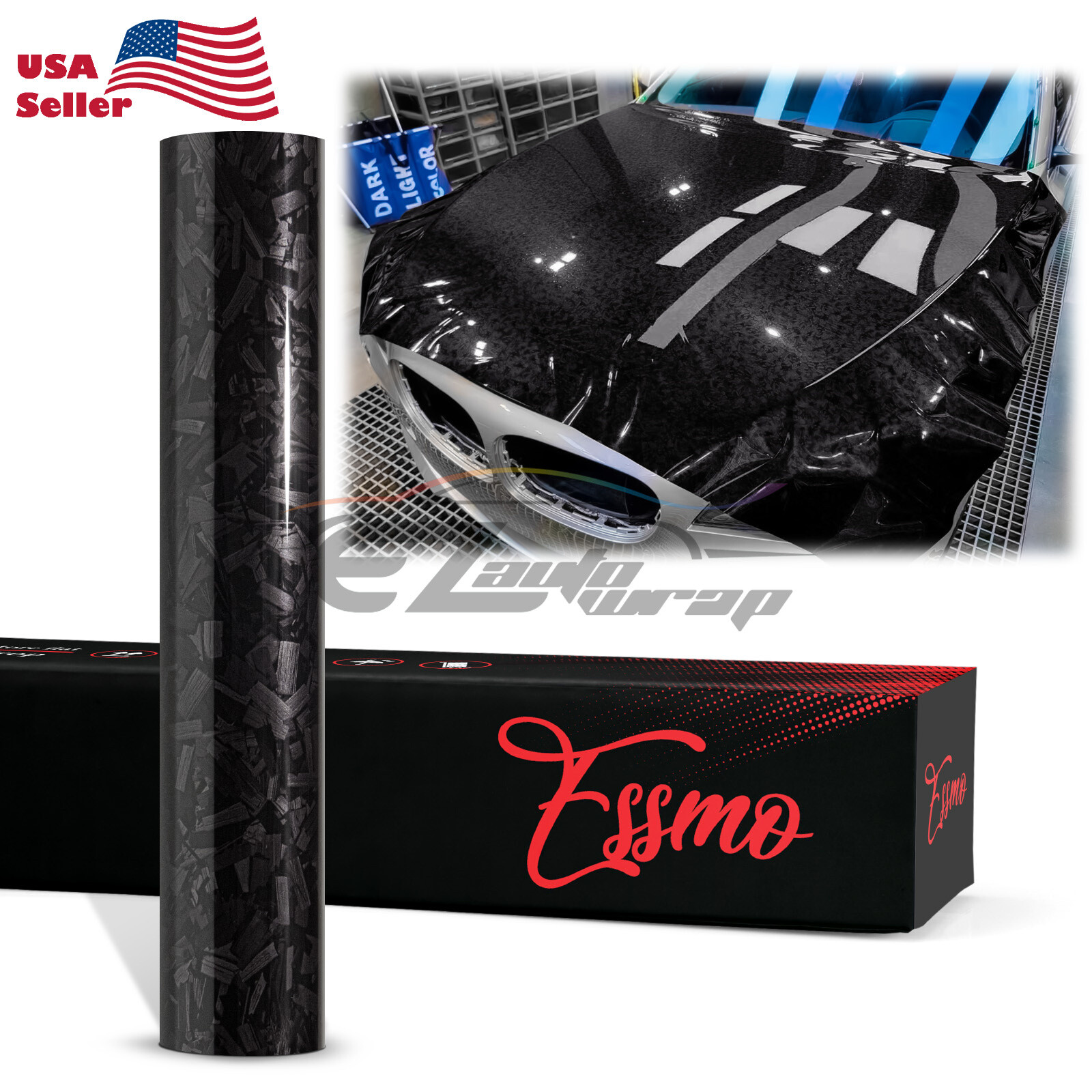 ESSMO PET Marble Forged Gloss Carbon Fiber Vehicle Vinyl Wrap Decal Sticker Film