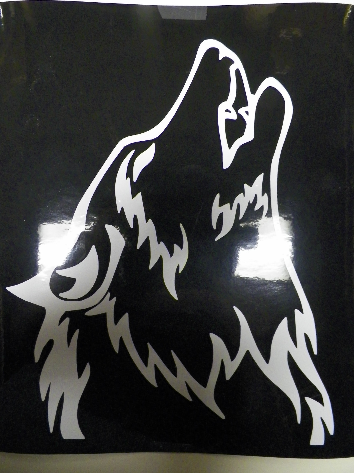 window graphic vinyl decal howling wolf