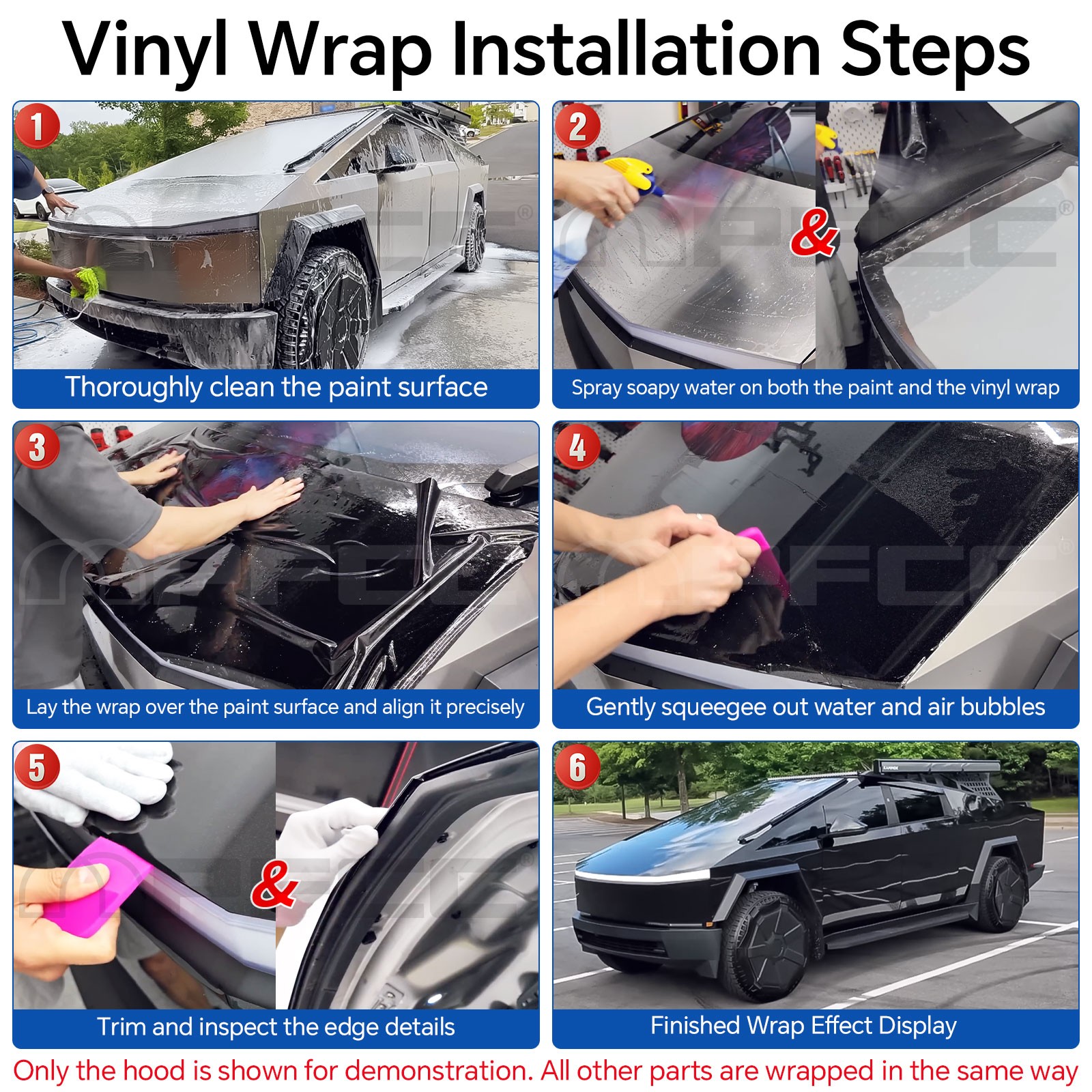 For Cybertruck DIY PreCut Paint Protection Film PET Wrap Color Metallic Silver