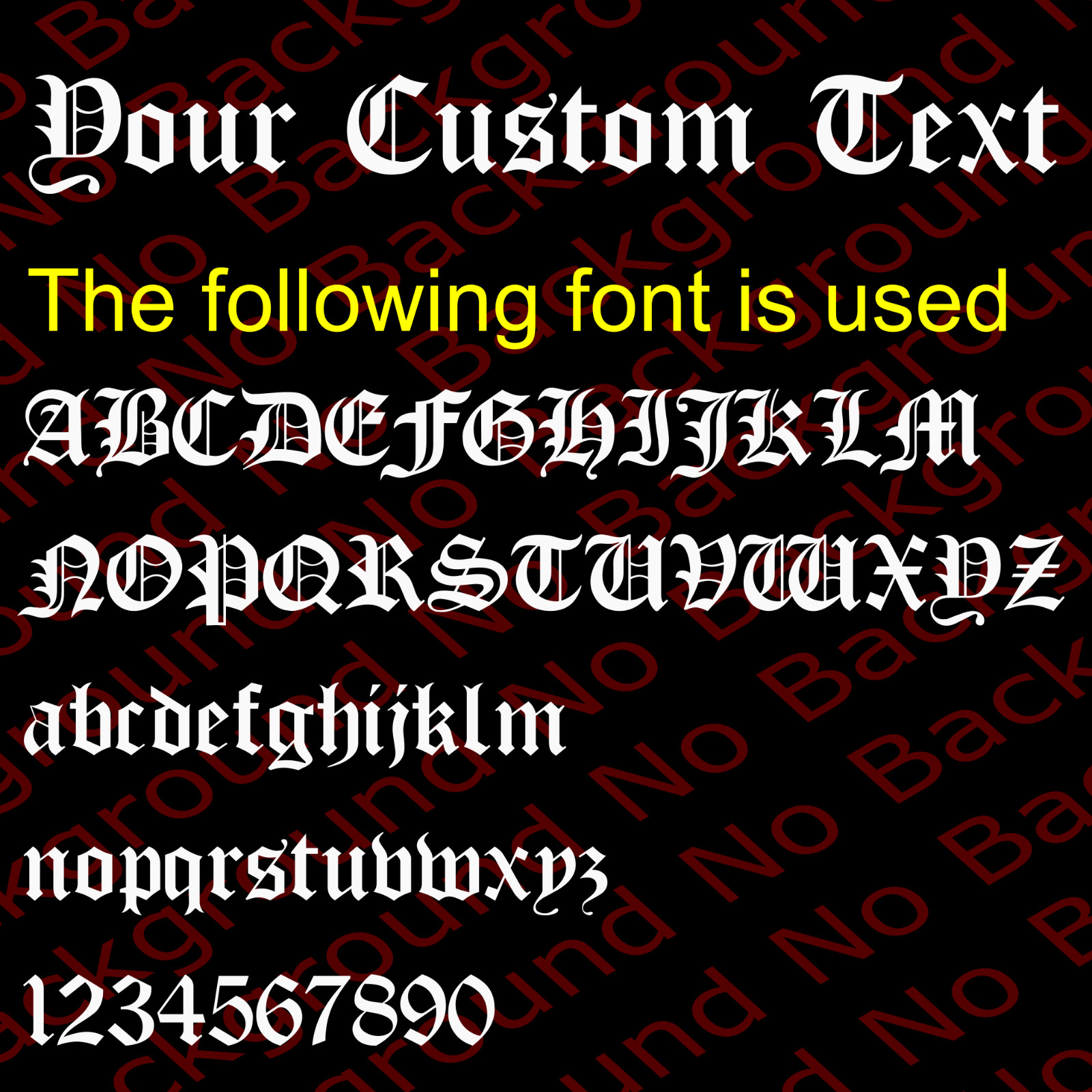 PERSONALIZED/CUSTOMIZED/FREE TEXT/YOUR NAME Vinyl Decal Old English Gothic BS027